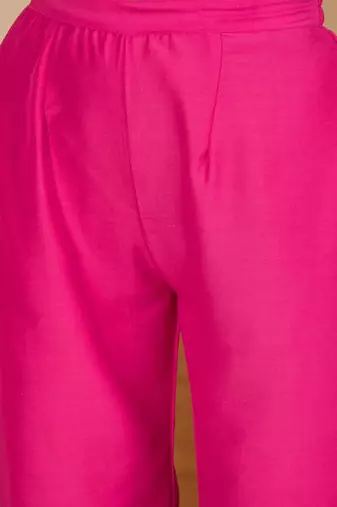 women bandhani printed regular thread work kurta with pyjamas & with dupatta