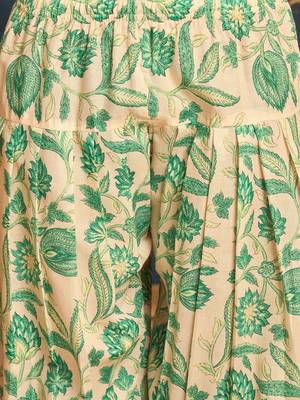women's linen floral print summer wear short kurti with farshi salwar set 5