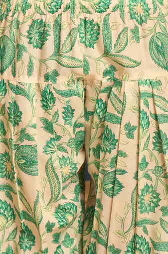 women's linen floral print summer wear short kurti with farshi salwar set