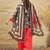 women floral printed regular linen kurta with farshi salwar and dupatta