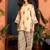 women's linen floral print summer wear short kurti with farshi salwar set