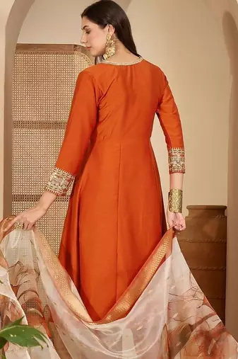 women ethnic motifs embroidered regular patchwork kurta with palazzos & with dupatta