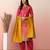 women regular thread work kurta with trousers & with dupatta