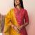 women regular thread work kurta with trousers & with dupatta