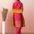 women regular thread work kurta with trousers & with dupatta