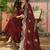 women ethnic motifs embroidered tiered thread work kurta with palazzos & with dupatta
