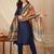 women ethnic motifs regular thread work kurta with trousers & with dupatta