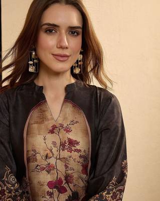 women ethnic motifs printed regular kurta with patiala 6