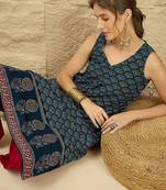 women ethnic motifs printed regular kurta with palazzos