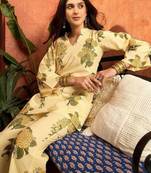 women floral printed regular  cotton kurti with trousers