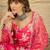 women floral printed regular linen kurta with palazzos & with dupatta