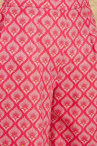 women floral printed regular linen kurta with palazzos & with dupatta