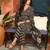 women ethnic motifs printed regular zardozi  cotton kurta with palazzos & with dupatta