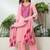 women ethnic motifs embroidered regular thread work kurta with palazzos & with dupatta