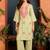 women ethnic motifs embroidered regular thread work kurta with palazzos