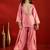 women embroidered regular sequinned kurta with farshi salwar set