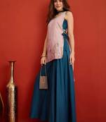 women ethnic motifs embroidered regular sequinned kurta with palazzos & with dupatta
