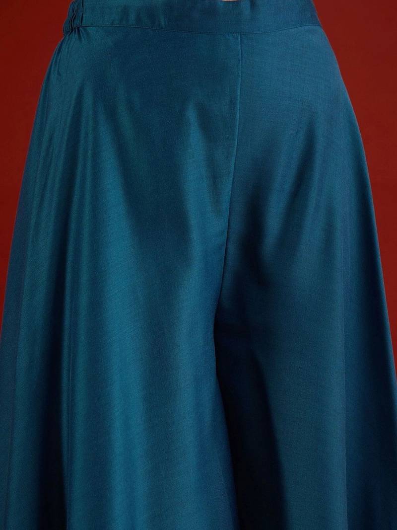 women ethnic motifs embroidered regular sequinned kurta with palazzos & with dupatta