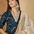 women bandhani dyed regular thread work kurta with trousers & with dupatta