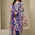 women printed regular thread work kurta with trousers & with dupatta
