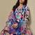women printed regular thread work kurta with trousers & with dupatta