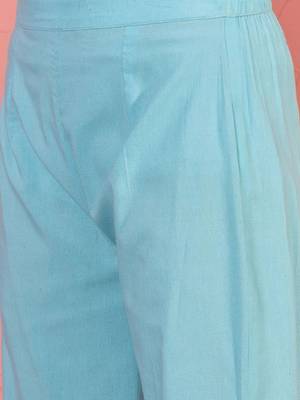 women regular mirror work kurta with harem pants 4