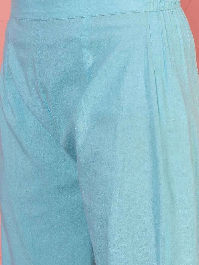 women regular mirror work kurta with harem pants