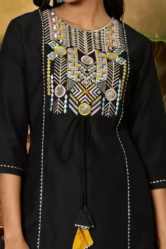women ethnic motifs embroidered regular thread work kurta with palazzos & with dupatta