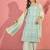 women floral printed regular linen kurta with palazzos & with dupatta