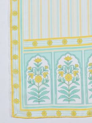 women floral printed regular linen kurta with palazzos & with dupatta 4