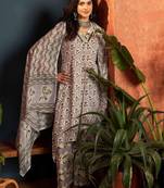 women floral printed regular zardozi  cotton kurta with palazzos & with dupatta