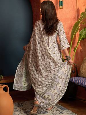 women floral printed regular zardozi  cotton kurta with palazzos & with dupatta 7