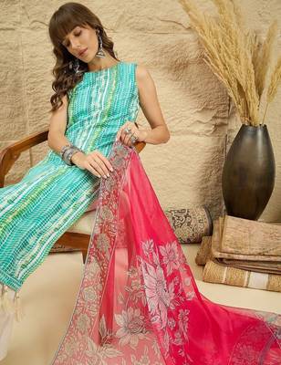 women dyed regular kurta with palazzos & with dupatta 3