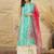 women dyed regular kurta with palazzos & with dupatta