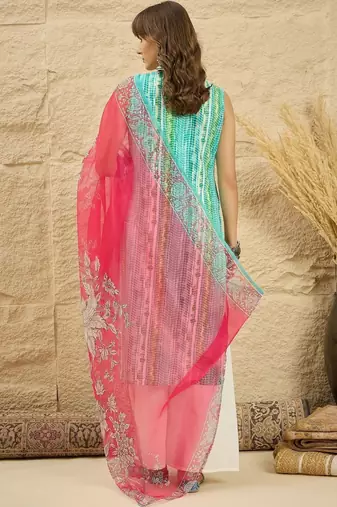 women dyed regular kurta with palazzos & with dupatta