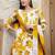 women floral printed regular  cotton kurta with trousers & with dupatta