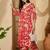 women floral printed v-neck thread work kurta with palazzos