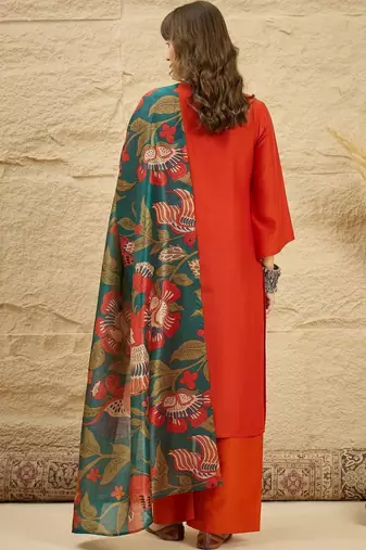 women regular thread work kurta with palazzos & with dupatta