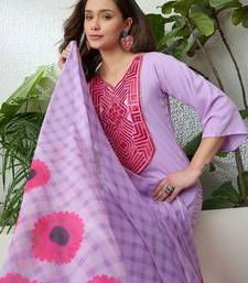 women ethnic motifs embroidered regular thread work kurta with trousers & with dupatta