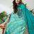 women leheriya printed regular zardozi kurta with trousers & with dupatta
