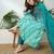 women leheriya printed regular zardozi kurta with trousers & with dupatta