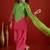 women leheriya print linen kurta with farshi salwar set