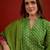 women leheriya print linen kurta with farshi salwar set