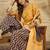 women floral printed regular linen kurta with palazzos & with dupatta