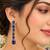 Blue ad & agate stone earrings | rhodium plated