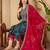 women leheriya dyed regular thread work kurta with trousers & with dupatta
