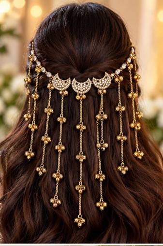 Kundan ambada juda pin bun cage & hair brooch