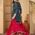 women leheriya dyed regular thread work kurta with trousers & with dupatta