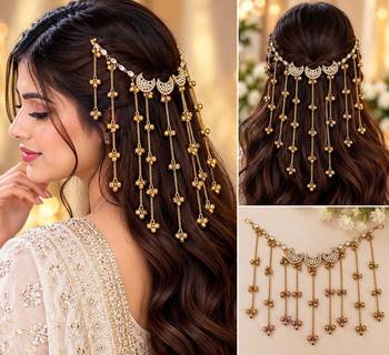 Kundan ambada juda pin bun cage & hair brooch 3