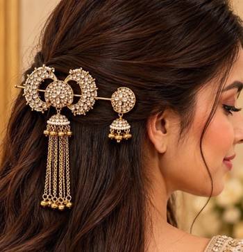 Kundan ambada juda pin bun cage & hair brooch 1